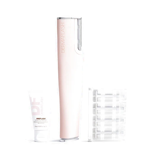 DERMAFLASH LUXE+ Sonic Dermaplaning Tool for Face Peach Fuzz Removal, Anti-Aging and Exfoliation