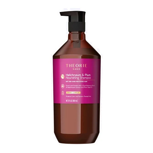 Theorie Helichrysum and Plum Nourishing Shampoo - Enrich and Soothe - Suited for Dry & Over Processed Hair - Protects Color & Keratin Treated Hair, Pump Bottle 800mL