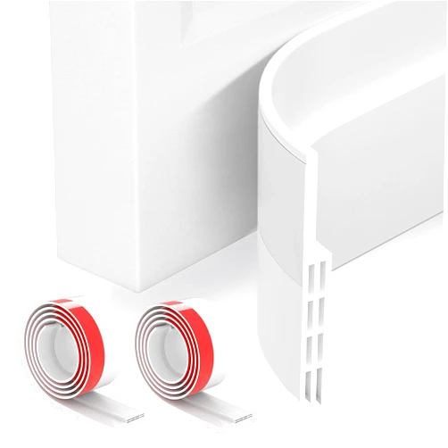 GroTheory 2 Door Draft Stopper, Under Door Sweep for Exterior & Interior Doors, Weather Stripping Door Seal, Garage Window Blocker Noise Cold Air Insulation, Draft Guard White 2