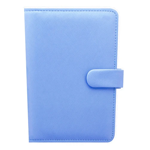 Filofax Saffiano Organizer, Personal Compact Size, Vista Blue - Cross-Grain, Leather-Look, Six Rings, Week-to-View Calendar Diary, Multilingual, 2024 (C022590-24)