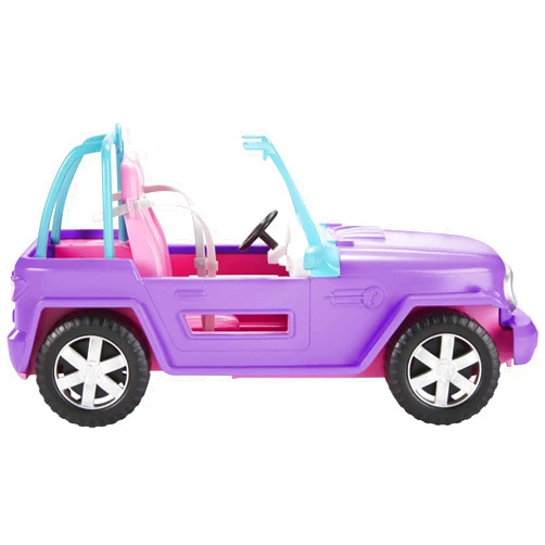 Barbie Off-Road Vehicle, Purple with Pink Seats and Rolling Wheels, 2 Seats, Gift for 3 to 7 Year Olds