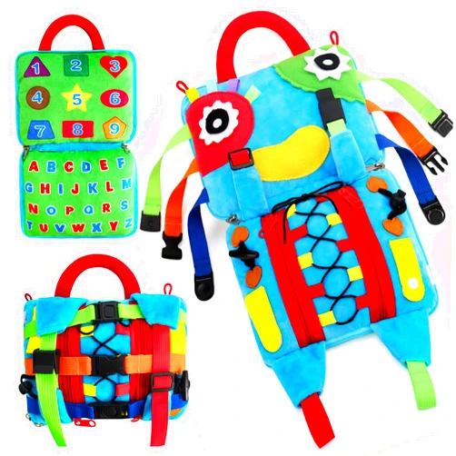 teytoy Sensory Learning Pillow Toys, Travel Toys Essential for Toddlers 1-3 Develop Fine Motor Skills and Problem Solving, Learning Activity Busy Toys Sensory Fidget Toys Learn Number Colour