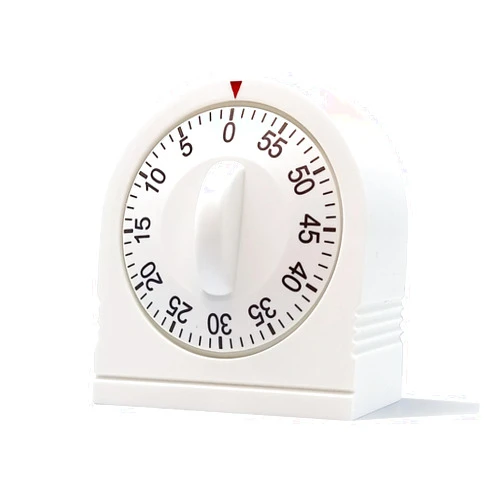NUOSWEK 60 Minute Wind Up Timer, Visual Mechanical Timer with Loud Alarm, Manual Countdown Timer for Classroom, Home, Study and Cooking (White)