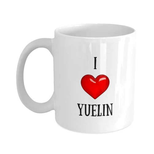 Generic I Love Yuelin Coffee Mug - Personalized Cup with Name Yuelin, Customized Birthday/Christmas/Holiday Gift Idea for Yuelin 11oz Playful Fox PFX42B