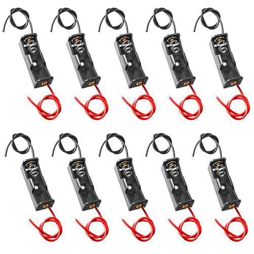 QTEATAK (Pack of 10) A23 Battery Holder, 12V Battery Holder, 23A Battery Holder, 12V Battery Case with Leads Wires C