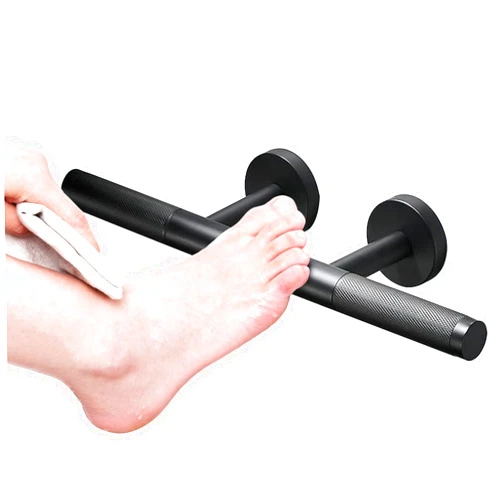 SANLIV Shower Foot Rest for Shaving Legs, Wall Mounted Shower Step Stool, Knurled Brass Bar Foot Ledge for Inside SPA Bathrooms, Matte Black