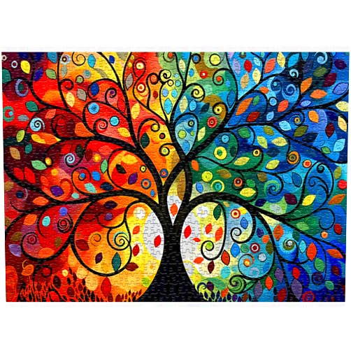 PICKFORU Tree of Life Puzzles for Adults 1000 Pieces Hard, Impossible Difficult Challenge Jigsaw Puzzles, Rainbow Art Gradient Puzzle, Colorful Puzzles of Paintings