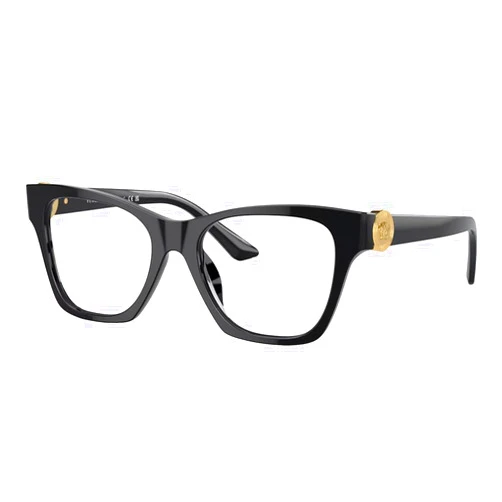 Versace VE 3341U GB1 Black Plastic Cat-Eye Eyeglasses 52mm