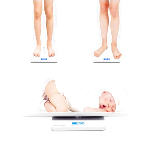 MomMed Baby Scale, Multi-Function Toddler Scale, Baby Scale Digital, Pet Scale, Infant Scale with Hold Function, Blue Backlight, Weight and Height Track
