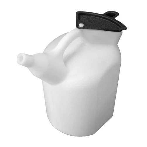 Generic M-Line 6 Quart / 6 Liters Oil Jug, Translucent Plastic Oil Dispenser Jug with Lid, Large Oil Measuring Container for Automotive Fluids, Easy to Read Markings in Quarts & Liters