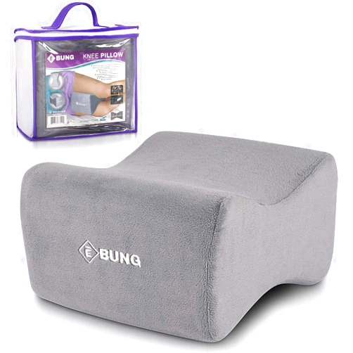 Ebung Knee Pillow & Leg Pillow for Hip, Back, Leg, Knee Pain Relief - Ideal for Side Sleepers, Pregnancy and Right Spine Alignment â€“Memory Foam Wedge Contour with Washable Cover