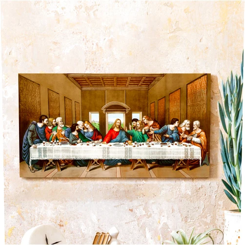 CP CANVASPATH Last Supper Classic Art Reproductions,Giclee Canvas Prints Wall Art for Home Decor,30x16 inches