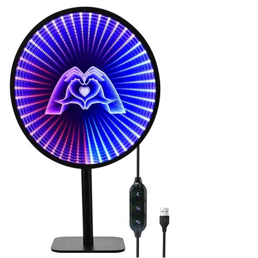 SENCU Infinity Mirror Night Light,3D Heart RGB 16 Million Colors Desk Lamp for Bedroom Game Room Decoration, Gaming Gifts for Kids Boys Gamers Men Teen Boyfriend BF Birthday Anniversary