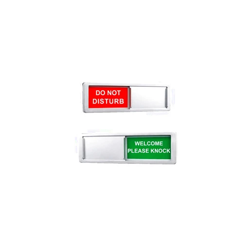 LoYinLo Do Not Disturb Sign, Privacy Door Sign, Please Knock Sign for Home Office Restroom Conference Hospital Hospital, Non-Scratch Magnetic Slider Door Indicator Signs, 7'' x 2'' - Silver