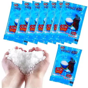 IYSHOUGONG 10 Packs Artificial Snow Powder Magic Instant Snow Simulation Snow Absorbent Polymer Fluffy Snow Christmas Wedding Decor Prop