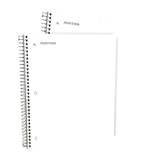 Mintra Office Durable Spiral Notebooks, 3 Subject (White, College Ruled 2pk)