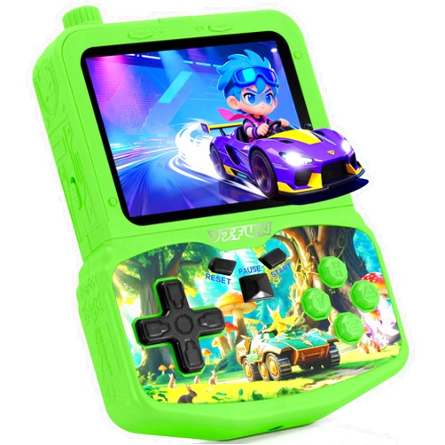 VOLGUARD II Retro Handheld Game Console for Kids, Built-in 220 Classic Games, 3.5'' IPS HD Screen, Portable Video Game Player with Rechargeable Battery, Perfect Travel Gift Toy for Boys Girls Ages 3-12 (Green)