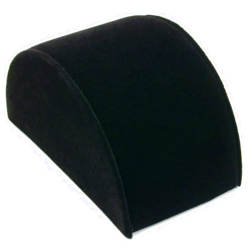 RJ Displays Black Velvet Half Moon Bracelet Display Ramp Jewelry Stand 5 in. Great to showcase a bracelet, Necklace collection in showcase and countertop display, 3x5x2 1/2 in (76 x 127 x 63 mm)