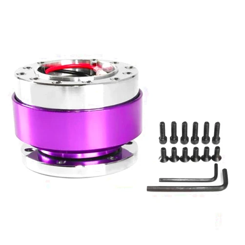 Shkalacar Steering Wheel Hub Adapter, Quick Release Hub Adapter Aluminum Alloy Snap Off Boss Kit with Screw Bolts Car Auto Accessories