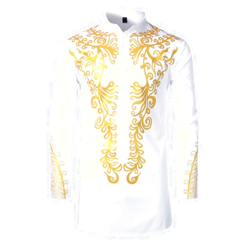 F_Gotal Mens Shirt F_Gotal Mens Dashiki African Tribal Clothing Printed Long Henley Shirt Traditional Ethnic Slim Fit Plus Size Tops Blouse