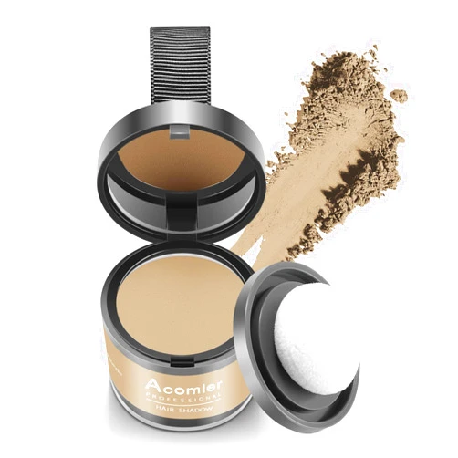 Acomler Root Cover Up Hair Powder for Thinning, Grey Hair - Dark Brown for Hairline Shadow, Eyebrows, Beard Line, Bald Spots (Blonde)
