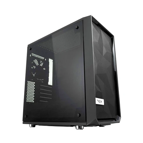 Fractal Design Meshify C Mini -Compact Mini Tower Computer Case -mATX Layout -Airflow/Cooling -2X Fans Included -PSU Shroud -Modular Interior -Water-Cooling Ready -USB3.0 -Tempered Glass -Blackout