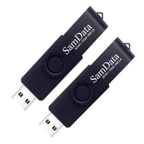SamData 32GB USB Flash Drives 2 Pack 32GB Thumb Drives Memory Stick Jump Drive with LED Light for Storage and Backup (2 Pack Black) 32GB Black 32GB*2