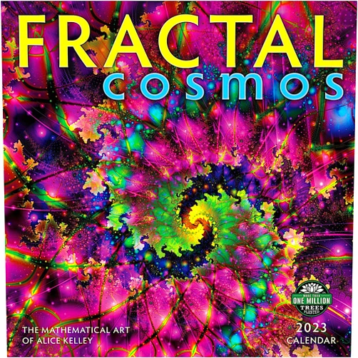Alice Kelley,Bertrand Russell,Marie Curie,Katherine Johnson,Amber Lotus Publishing Fractal Cosmos 2023 Wall Calendar: The Mathematical Art of Alice Kelley | 12