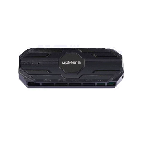 upHere 10-Port 6PIN SATA RGB Hub with 21-Key Remote Control/Splitter for 6-Pin Case Fans in Black-MBX10
