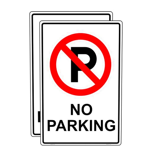 Haobase 2 Pcs No Parking Big Sign Sticker - 20 cm x 30 cm - Self Adhesive Vinyl Red, Black
