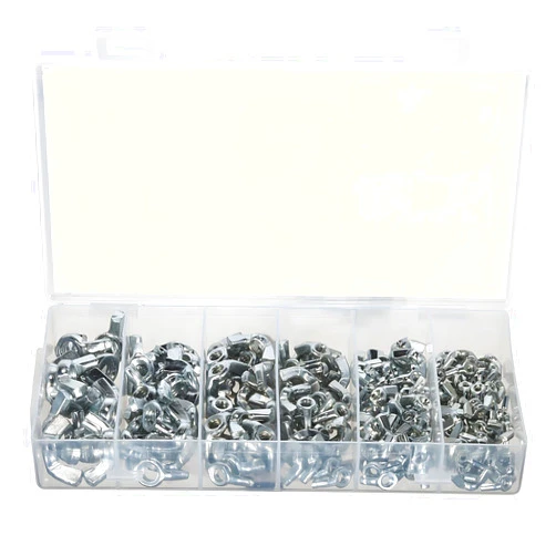 BAISASY 175 Pcs Wing Nut Assortment Kit, Butterfly Wing Nuts Fasteners 6 Sizes-M6, M8, M10, 5/16, 3/8, 1/4 Inch, Suitable for Furniture, Home Appliances, Machinery, Automobiles, etc