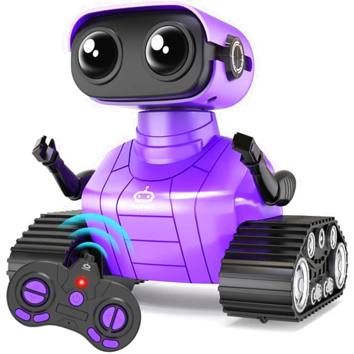 Playsheek Robot Toys Remote Control Robot Toy Rechargeable Emo Robot with Auto-Demonstration Kids Robot RC Robot for Kids Smart Robot Gift for Children Age 3+ Purple