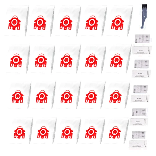 I clean I-clean 20Packs Type FJM Miele Vacuum Bags,Replacement Miele AirClean 3D Efficiency Compatible Miele Canister Vacuum Cleaner Dust Bags,5pcs Motor Protection Filters & 5pcs Air clean Filter