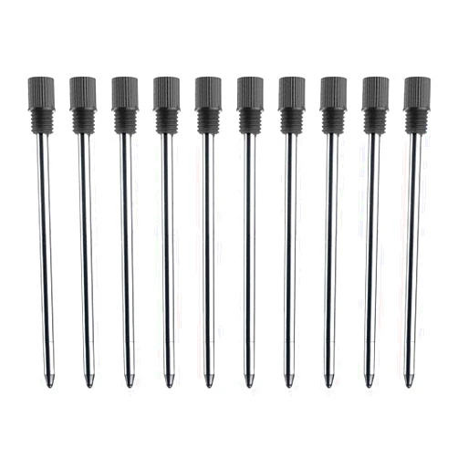 ChaoQ Black Ink Refills (10 Pcs), Replaceable Pen Refills, 2.75 inch (70 mm) Ballpoint Pens Refills, 1mm Medium Tips - Black