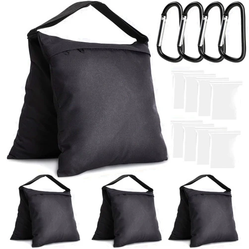 Aimosen 4 Packs Sandbags Weight Bags for Light Stand Photography Video Equipment, Heavy Duty Saddlebag for Backdrop Stand, Photo Tripod, Canopy, Pop up Tent, Umbrella Base, Fishing Chair, Picnic Table