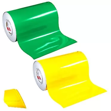 ORACAL 651 2 Color Combo Pack Adhesive Craft Vinyl 12 Inches x 3 Feet Roll Bundle Including Hard Yellow Detailer Squeegee (Yellow/Green) Yellow,Green