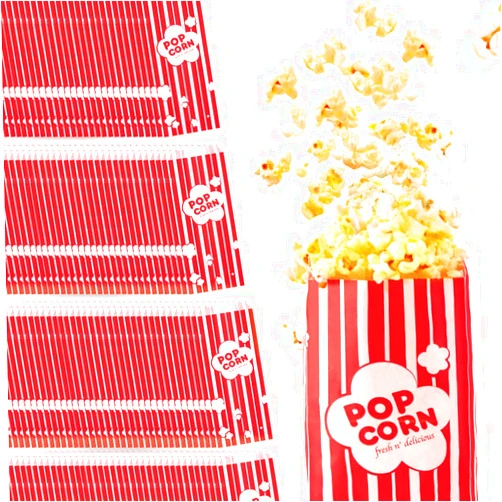 Stock Your Home 1 oz Paper Popcorn Bags Bulk (500 Pack) Small Red & White Pop-corn Bag Disposable for Carnival Themed Party, Movie Night, Halloween, Popcorn Machine Accessories & Supplies, Individual Servings