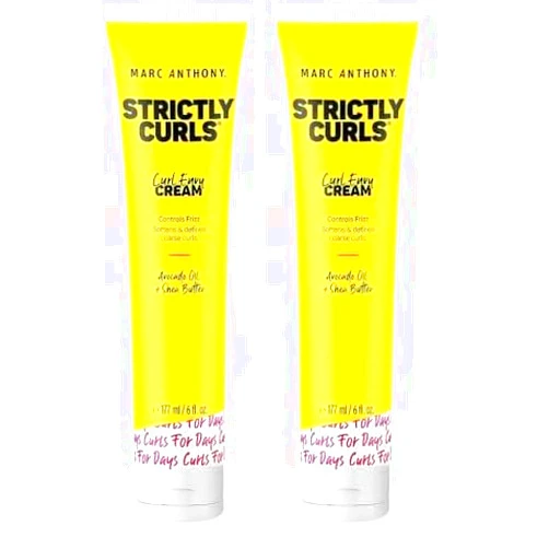 Marc Anthony Curl Envy Cream, Strictly Curls - Curl Defining Cream Softens Coarse Curls, Adds Bounce & Fights Frizz with Avocado Oil & Shea Butter - Sulfate-Free Hair Products for Curly Hair - 6 Oz