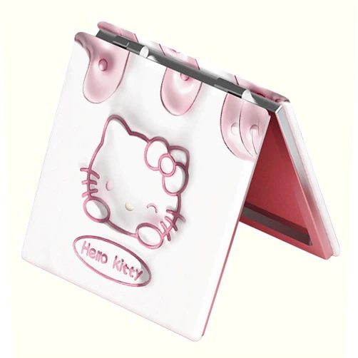 Sicpfuj Cute Mini Compact Mirror for Women and Girls, PU Leather Travel Makeup Mirror with 1X/2X Magnifying, Unique Gift Idea, 2.7 Inch