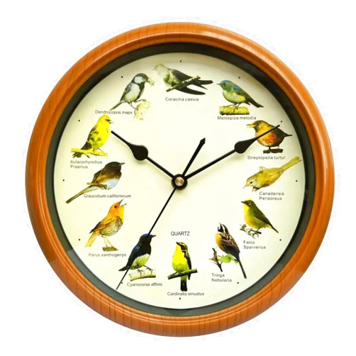 Generic Singing Bird Wall Clock Decorative Clock 10 Inch,Ornaments Quiet Creative Wall Hanging Clock Decor for Bedroom, Living Room