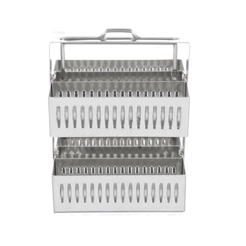 iplusmile Microscope Slides Rack 30 Positions, Stainless Steel Microscope Slide Holder - Research Staining Specimen Experiment Experiments Storage Stand for Lab