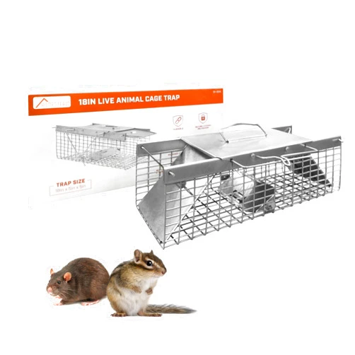 HOMESTEAD Live Rat Trap Indoor/Outside - Have A Heart Squirrel Trap, for Chipmunk, Small Rabbits, Weasel and Similar-Size Rodents, 18