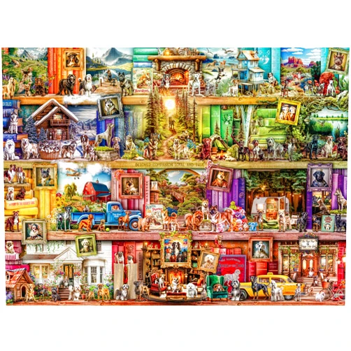 Buffalo Games - Aimee Stewart - The Library of Dogs - 1000 Piece Jigsaw Puzzle for Adults Challenging Puzzle Perfect for Game Nights - Finished Puzzle Size is 26.75 x 19.75