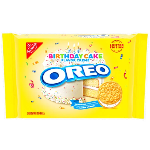 OREO Golden Birthday Cake Creme Sandwich Cookies, Limited Edition, 10.68 oz