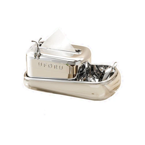 Fsawdnn Rabbit Multi Functional Creative Spring Tissue Box Cover Tissue Holder Napkin Dispense Comes with Storage Tray Suitable for Bathrooms Dressing Tables Countertops and Offices (Electroplated Silver)