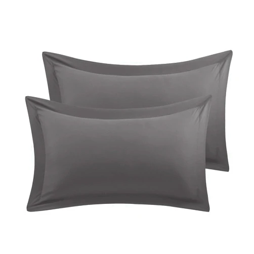 Mayfair Linen European Square Pillow Shams Set of 2 Dark Grey 600 Thread Count 100% Egyptian Cotton Pack of 2 Queen Size Dark Grey Pillow Shams Cushion Cover, Cases Super Soft Decorative