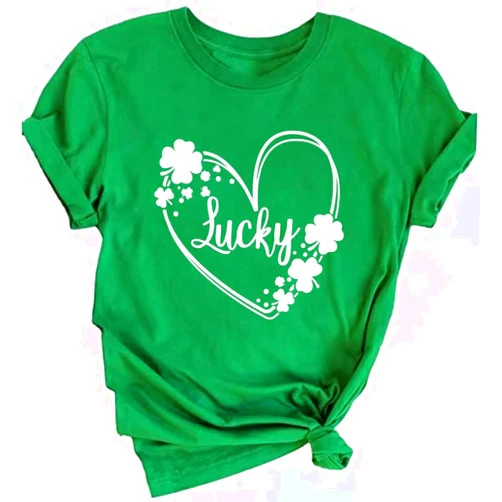 Bealatt St Patricks Day Shirt Women Shamrock Lucky Saint Patricks Green Shirts Tops
