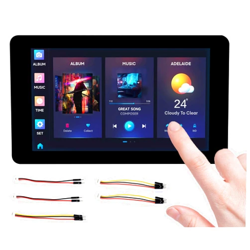 UeeKKoo ESP32-S3 Development Board with 7inch Touch Display 800x480, 5-Point Capacitive Touch LCD, 32-bit LX7 Dual-Core Processor, Up to 240MHz Frequency, Supports W-i-F-i&Blue-Too-th with Onboard Antenna