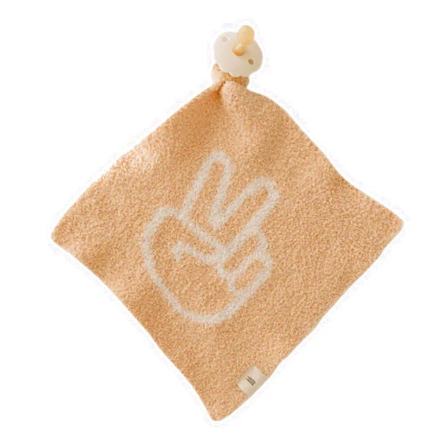Forever French Baby | Lovey | Pacifier Holder | Lovey Gifts | Boy & Girl | Ideal for Age 0 Months & Up | Microfiber Feather Yarn (Peace Sign)