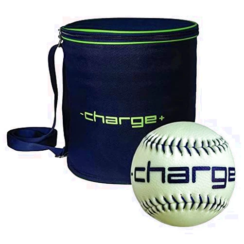 CHARGEBALL The Original Softball PRO Kit | Premium Hand-Stitched 12 inch Fast Pitch Glow in The Dark Softball w/LED Chargebag, Charge in 20 Seconds for Teen Adult Sport Enthusiast